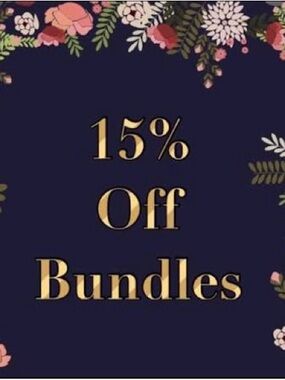 15% Off Bundles Promo Sign - Navy & Gold Floral